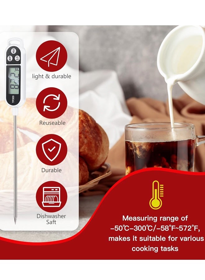 ميزان حرارة رقمي فوري القراءة للحوم، مناسب للطبخ والطهي، ولتحضير الطعام والحلويات، ولطهي الزيت والقلي العميق، وللشواء والتدخين. - Image 4